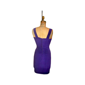 80’s 90’s Purple Bandage Tadashi Dress Fitted