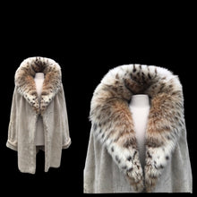Load image into Gallery viewer, Massive Lynx and Beige Sheared Beaver Cozy Throw Oversized Coat
