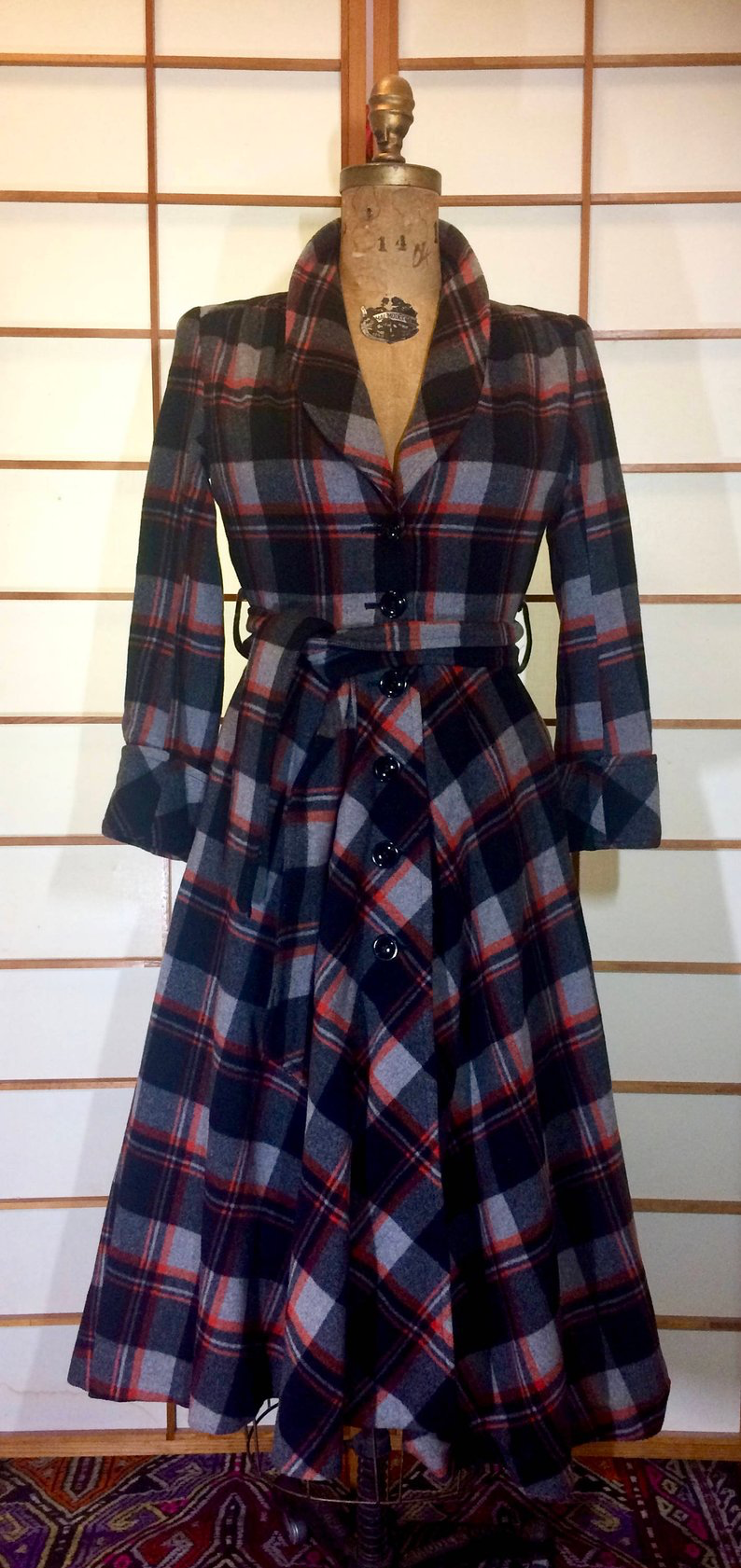 Alexander mcqueen tartan coat dress hotsell