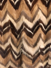Load image into Gallery viewer, Vintage Mink Coat Mosaic “Patchwork” Intarsia Zigzag Chevron “Mocha Coffee” Swirl Tuxedo Style