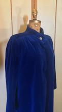 Load image into Gallery viewer, Royal Blue 50s Velvet Rhinestone Opera Coat Overcoat Full Length Flexible Sizing