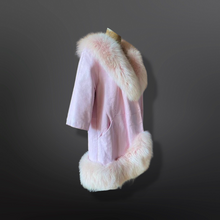 Load image into Gallery viewer, 60s Pink Leather and Fox Fur Coat “Throw and Go” Swing