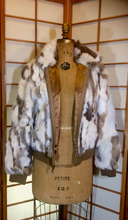 Load image into Gallery viewer, BOHO Grunge Vintage 90's Wilson Fur Zip up Short Bomber Coat Jacket L/XL penny lane almost famous