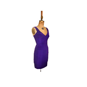 80’s 90’s Purple Bandage Tadashi Dress Fitted