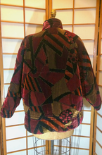 Load image into Gallery viewer, Velvet 80s Glam Luxurious Red and Gold Oversized Patchwork Elegant Streetwear Jacket Coat Dolman Sleeve L/XL UNISEX