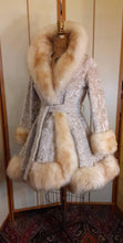 Load image into Gallery viewer, Women's Vintage Coat- 60s 70s White Cream Princess Pinup Coat Thick with Shearling Fit Flare penny lane almost famous