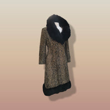 Load image into Gallery viewer, 60’s Vintage Lord and Taylor Coat   Leopard Ocelot Print with Genuine Fur Trim