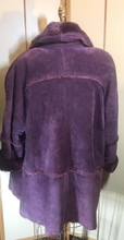 Load image into Gallery viewer, Purple Suede Extra Large Lamb Penny Lane Almost Famous Coat XL/L/XXL Boho Hippy Swing Princess