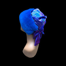 Load image into Gallery viewer, Cobalt Blue Silk and Mink Brocade Hat