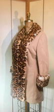 Load image into Gallery viewer, 60s Lilli Ann Mod Pinup Rabbit Leopard Print Coat---Pinup Real Rabbit Fur Printed with Leopard Mod Princess S/M