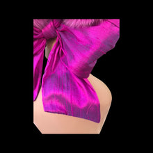 Load image into Gallery viewer, Pink Fox Fur Himalayan Hat Brocade Silk Iridescent