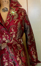 Load image into Gallery viewer, Red Gold Velvet Tapestry Carpet Coat Princess Light Small Medium Spring Fall Holiday