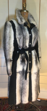 Load image into Gallery viewer, Cross Mink Black Suede Leather Trench Russian Princess Fit and Flare Made in Germany 60's 70s S/M