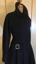 Load image into Gallery viewer, Vintage Women's "New Look" 40’s 50’s Classic Fit and Flare Full Skirted Princess Pinup Wool Winter Rhinestone Dress Coat