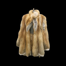 Load image into Gallery viewer, Red Fox Fur Coat with White Scalloped Tips