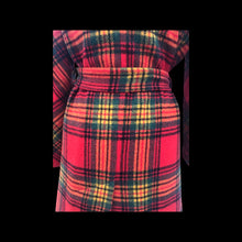 Load image into Gallery viewer, Vintage 60’s 70’s Red Plaid Hooded Wool Belted Coat