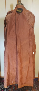 Deadstock with Tags New 70s Caramel Mocha Leather Trench Coat Spy Fit and Flare Princess Boho Chic S/M