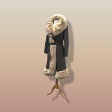 Load image into Gallery viewer, 70’s Leather Spotted Fox Fur Wrap Boho Princess Coat