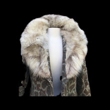 Load image into Gallery viewer, 60’s Tapestry Coat with Fox Fur Trim Carpet Brocade Wool