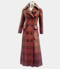 Load image into Gallery viewer, Vintage Plaid Calvin Plaid Full Length Couture Double Breasted Thick Wool S/M