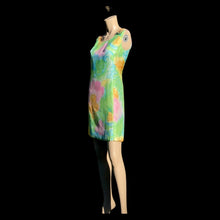 Load image into Gallery viewer, 60’s Shift Dress and Coat Set by I. Magnin Pastel Floral Pink Blue Crystal Buttons