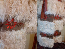 Load image into Gallery viewer, Tamara Vintage Women's Curly Lamb Shaggy Mongolian Coat Embroidered Suede White Brown Red Flowers Afghan Ethnic Hippy Boho Hipster Princess