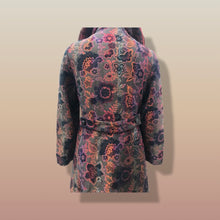 Load image into Gallery viewer, 60’s Vintage Coat Floral Tapestry Carpet Mink Collar Colorful