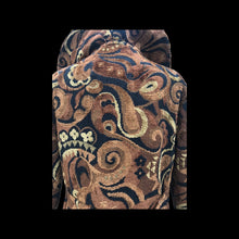Load image into Gallery viewer, Vintage Tapestry Carpet Gold Brown Fur Trim Princess Coat