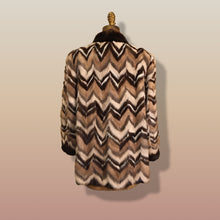 Load image into Gallery viewer, Vintage Mink Coat Mosaic “Patchwork” Intarsia Zigzag Chevron “Mocha Coffee” Swirl Tuxedo Style