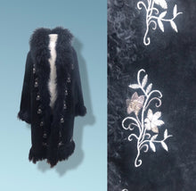 Load image into Gallery viewer, Embroidered Suede Curly Lamb oversized Long Penny Lane Coat