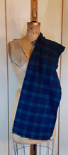 Load image into Gallery viewer, Vintage Pendleton Plaid Coat with Scarf Blue Green Fit and Flare Business Casual 100% Virgin Wool Made in Scotland Princess Flexible Size
