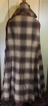 Load image into Gallery viewer, 70s Leather Hooded Coat Spy Plaid Trench Boho Chic M/L