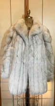 Load image into Gallery viewer, Saga Silver Fox Fur Stroller Spiral Sleeve Thick Luscious Leather Wide Sleeve Flexible Size M/L