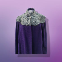 Load image into Gallery viewer, 40’s 50’s Purple Long Boucle Coat with Curly Lamb Fur