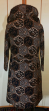 Load image into Gallery viewer, Tapestry Brocade Mink Swing Carpet Coat Mod 60s Elegant Couture S/M