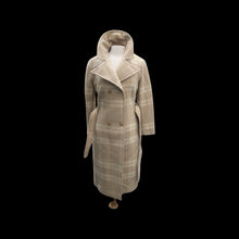 Load image into Gallery viewer, Vintage Pendleton Plaid Beige Neutral Wrap Coat