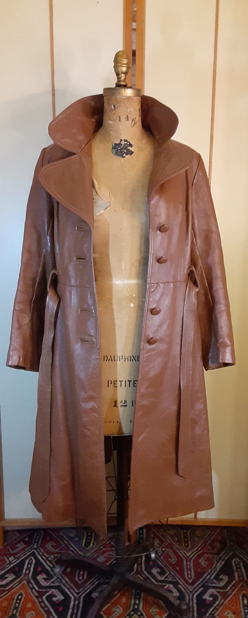 Louis Féraud 60's Authentic Vintage Napa Leather Coat 