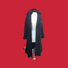 Load image into Gallery viewer, Neiman Marcus Wool Black Fitted Flare Coat Hardware