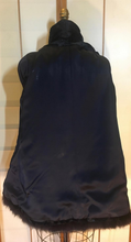 Load image into Gallery viewer, Vintage 60s Coat-- Velvet Genuine Fox Fur Black Swing or Princess Style Faux Persian Lamb Crystal Belt Pinup Mod S/M/L