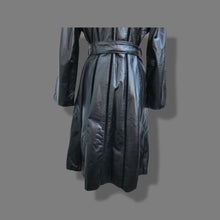 Load image into Gallery viewer, Black Montgomery Ward Leather Spy Trench with Suede Inserts