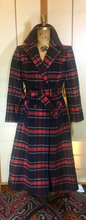 Load image into Gallery viewer, Plaid Pendleton Wool Red Double Breasted Fit Flare Princess Wool Coat S/M