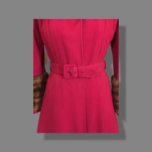 Load image into Gallery viewer, Vintage 40’s Coat Cranberry Red with Fur Trim and Wool