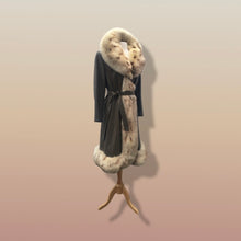 Load image into Gallery viewer, 70’s Leather Spotted Fox Fur Wrap Boho Princess Coat