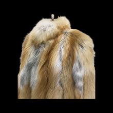 Load image into Gallery viewer, Red Fox Fur Coat with White Scalloped Tips