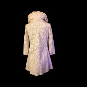 60’s LIlli Ann Tapestry Brocade Coat with Mink Collar Wedding Holiday