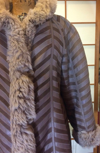 Afghan Reversible Chevron Shearling Lamb Mongolian Lamb Leather Suede Chevron Hippy Penny Lane Hipster Coat M/L/XL