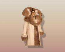 Load image into Gallery viewer, 60’s Camel Coat Printed Vicuna Fur Wool Cashmere Rare Collectible