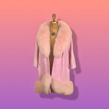 Load image into Gallery viewer, 60s Pink Leather and Fox Fur Coat “Throw and Go” Swing