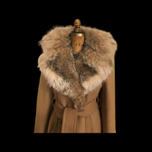 Load image into Gallery viewer, 70’s Vintage Calvin Klein Camel Wool Cashmere Blend Coyote Fox Ombré Minimal Career Night Out Versatile Wrap Coat Princess