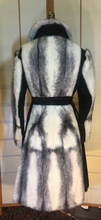 Load image into Gallery viewer, Cross Mink Black Suede Leather Trench Russian Princess Fit and Flare Made in Germany 60's 70s S/M